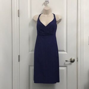 Glint Blue Ruched Halter Midi Dress. Size 16